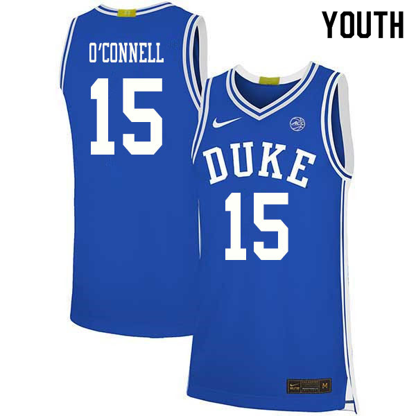 2020 Youth #15 Alex O'Connell Duke Blue Devils College Basketball Jerseys Sale-Blue